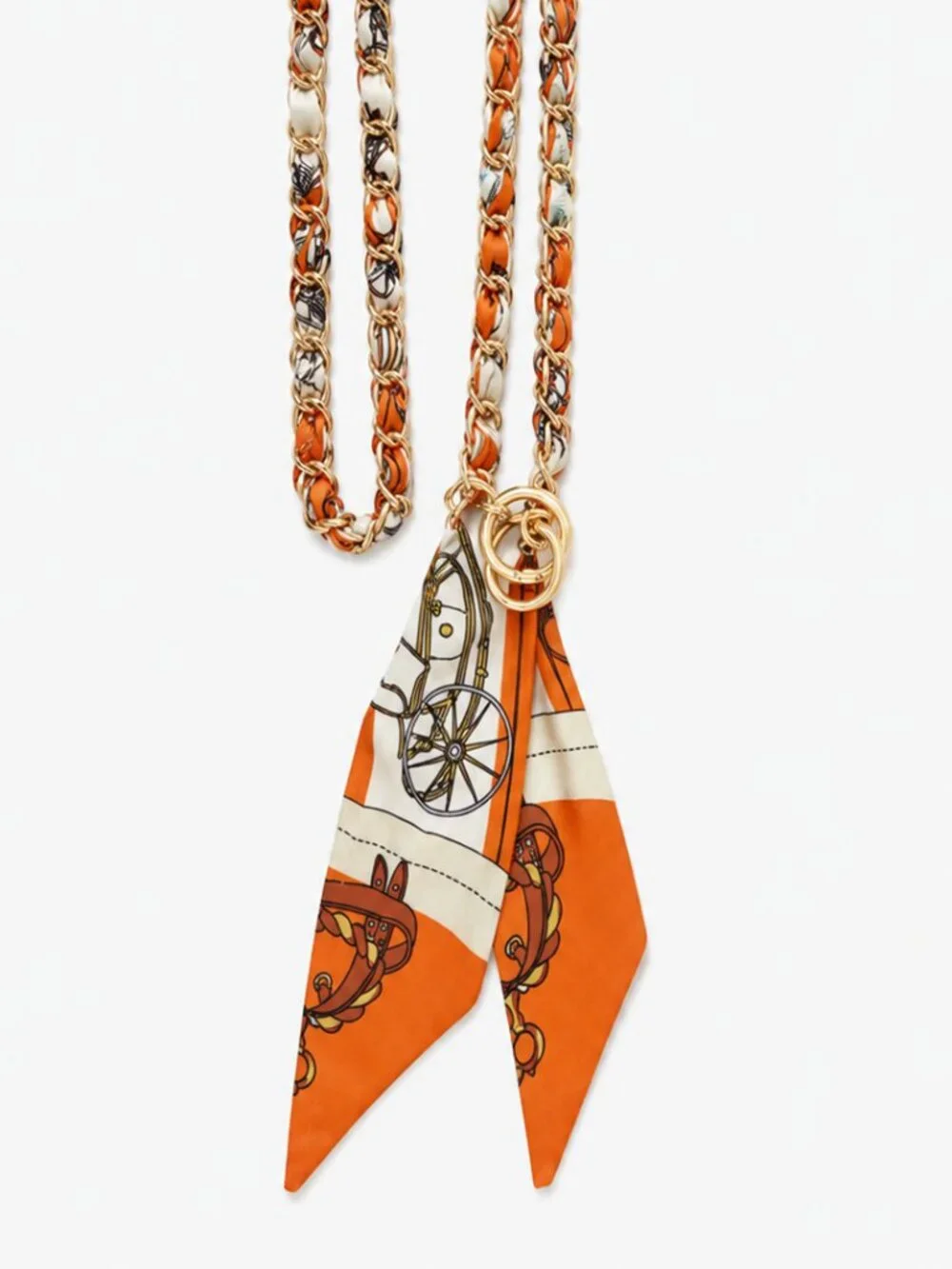 Ribbon Chain Phone Crossbody Lanyard with clear Tether Patch